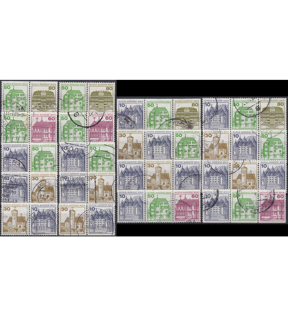 Berlin Zusammendrucke W65-W82 gestempelt in Bedarfserhaltung