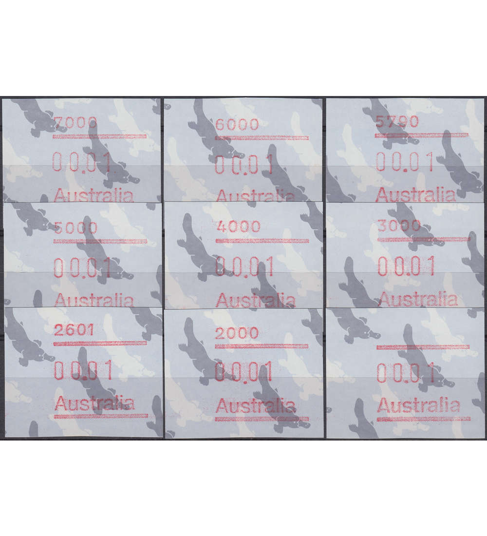 Australien ATM Nr. 5 + Nr. 6 postfrisch ** 9 Werte