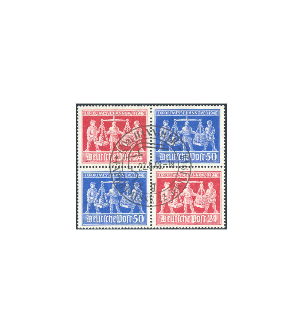 Alliierte Besetzung Viererblock VZd2 gestempelt