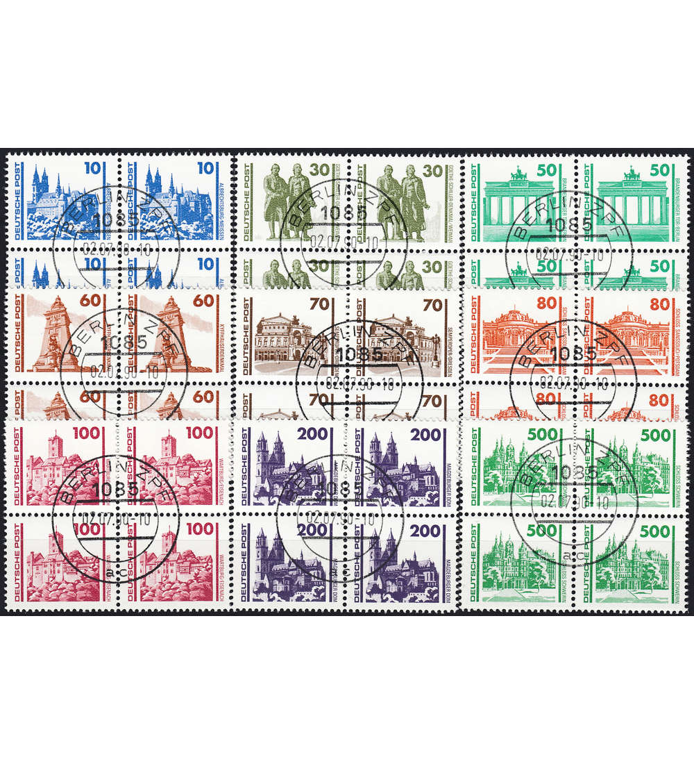 DDR Nr. 3344-3353 gestempelt Viererblock