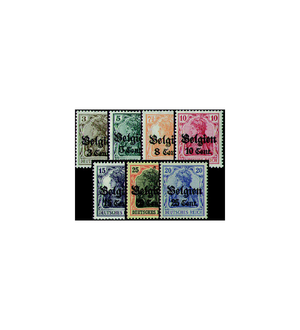 Deutsche Besetzung Landespost in Belgien Nr. 11-14,16-18 postfrisch