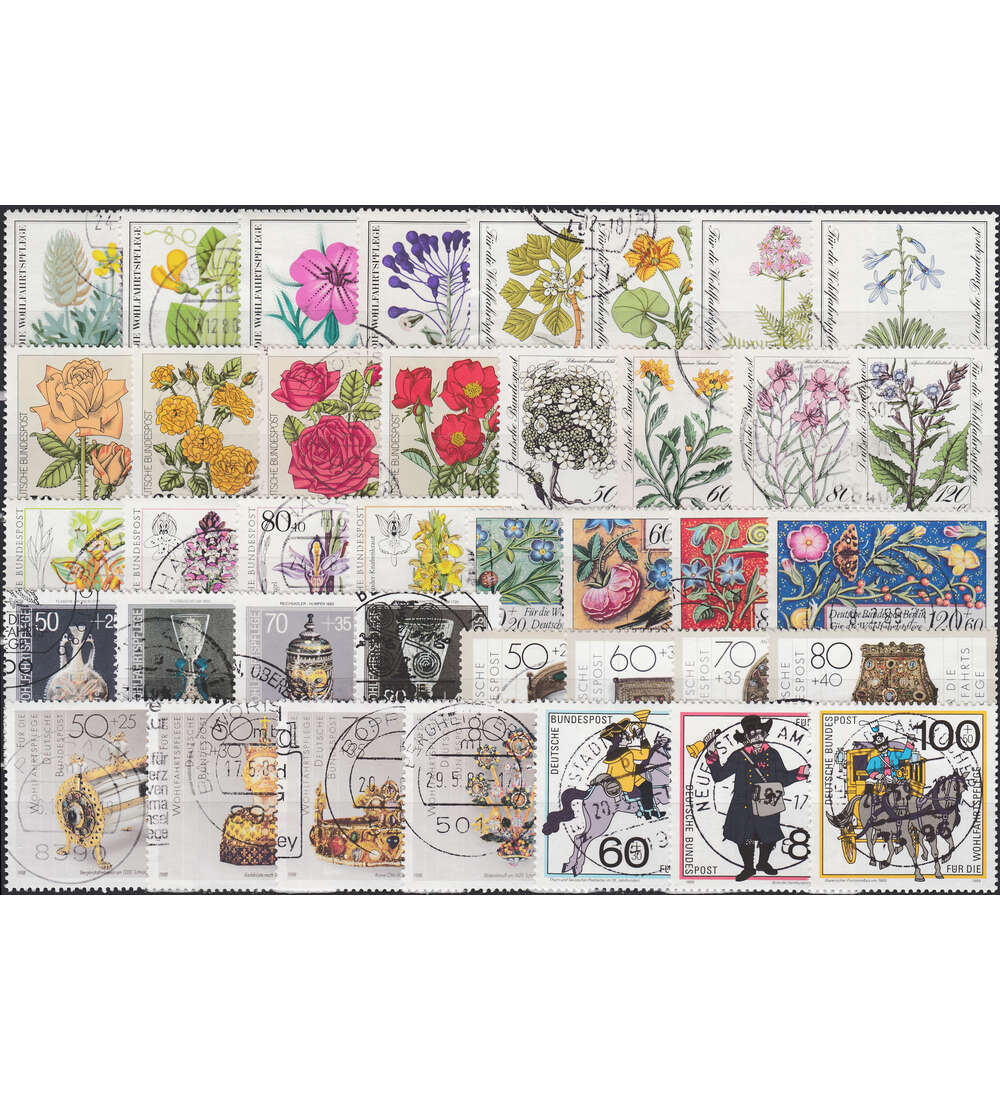 BRD Bund  Wohlfahrtsstze 1980-89 gestempelt