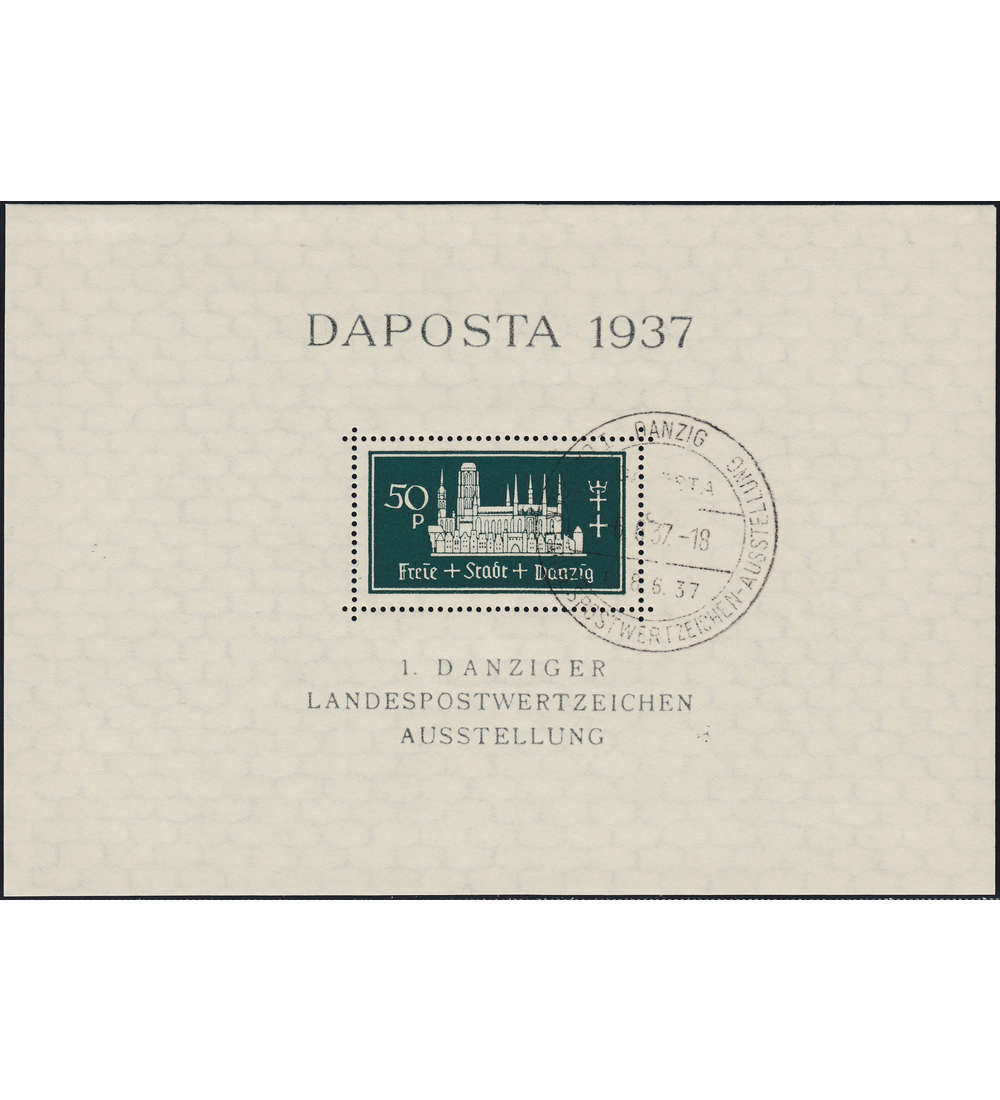 Danzig Block 1a mit Sonderstempel
