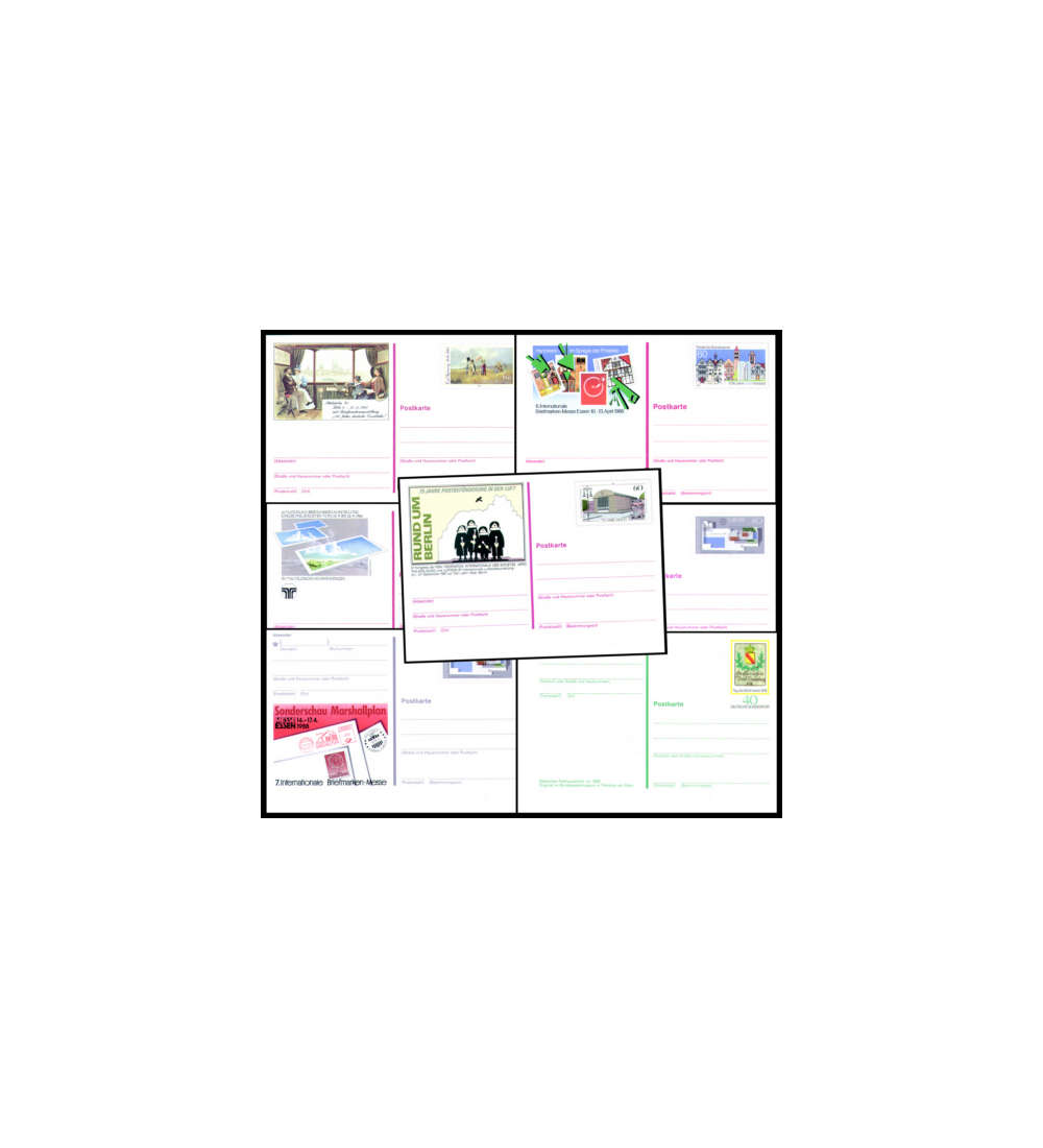 BRD Bund Berlin  7 Sonderpostkarten postfrisch **