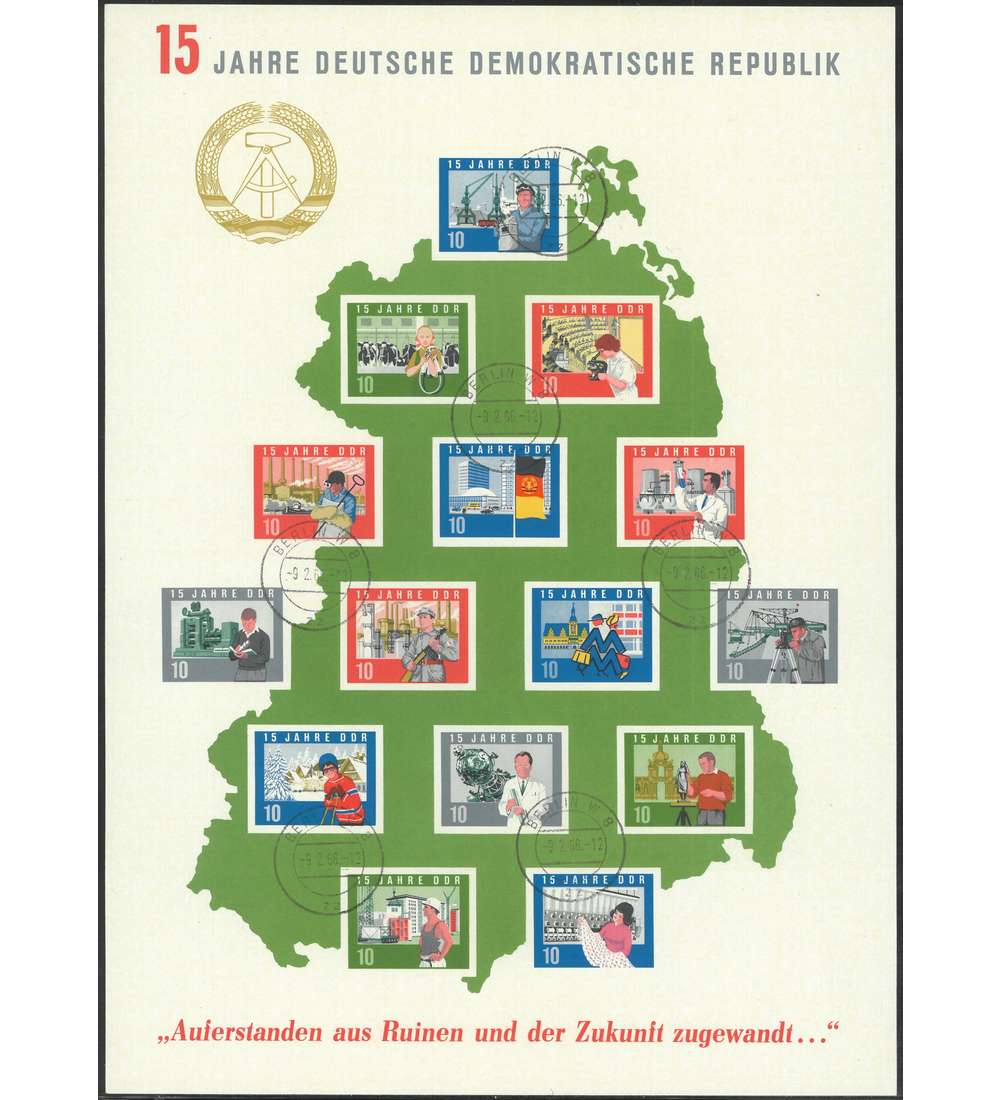 DDR Block Nr. 19 gestempelt