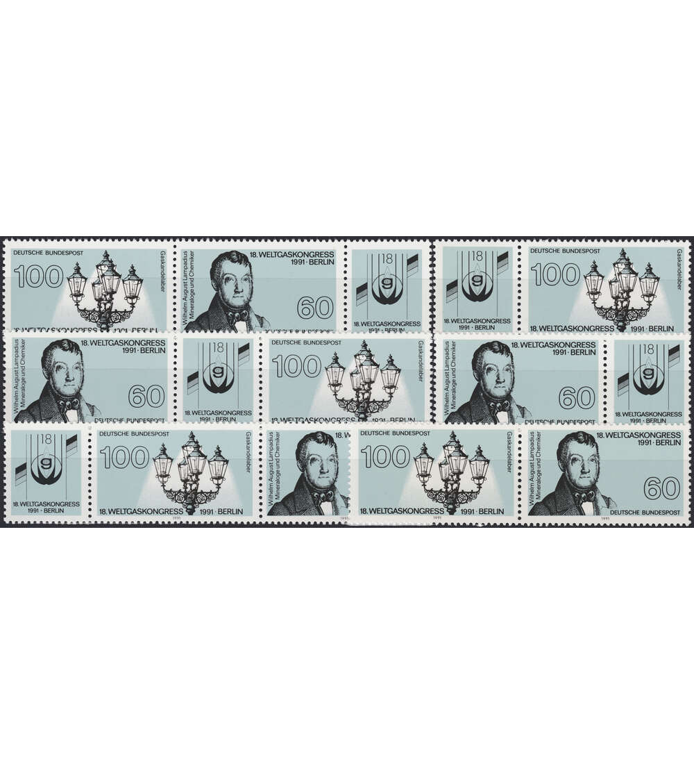 BRD Bund  Nr. 1537-1538 postfrisch ** 6 Zusammendrucke Weltgaskongre