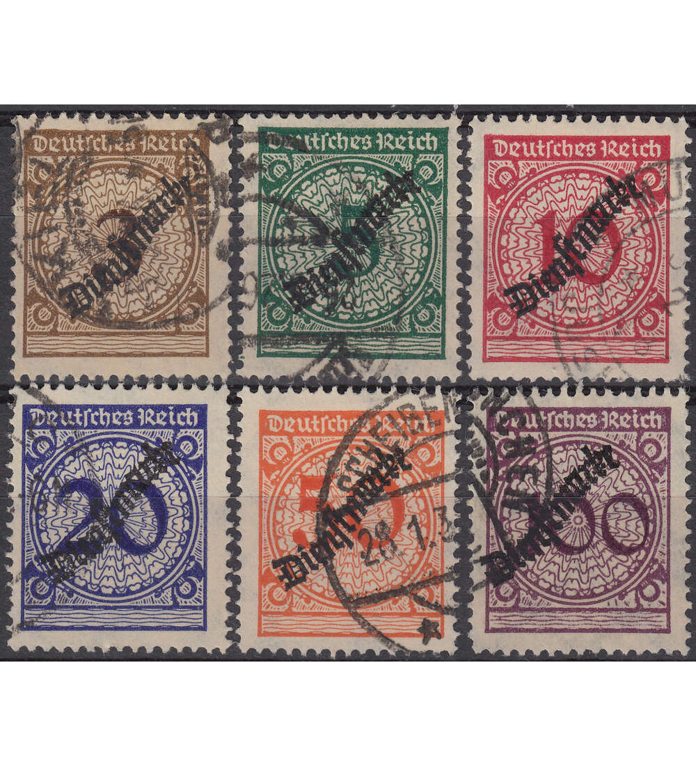 Deutsches Reich Dienstmarken   Nr. 99-104 gestempelt          in Bedarfsqualitt