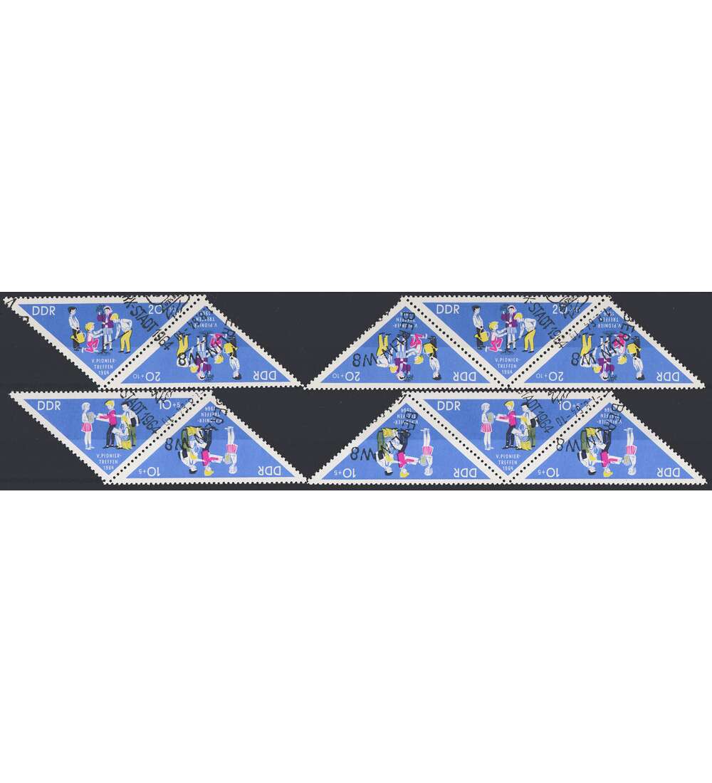 DDR K1+K2,K4+K5 gestempelt Pioniere 1964