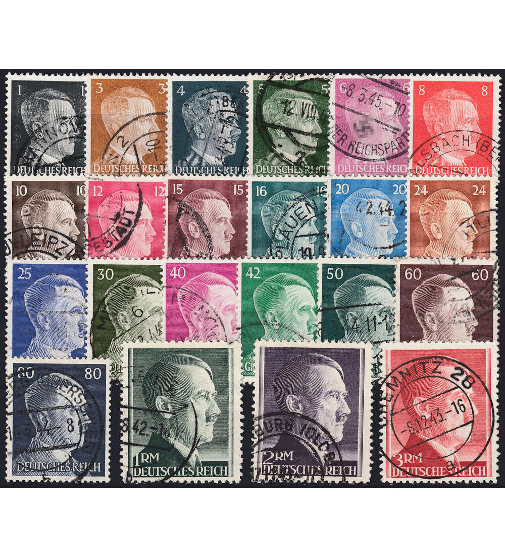 Deutsches Reich Nr. 781-801 gestempelt Hitler