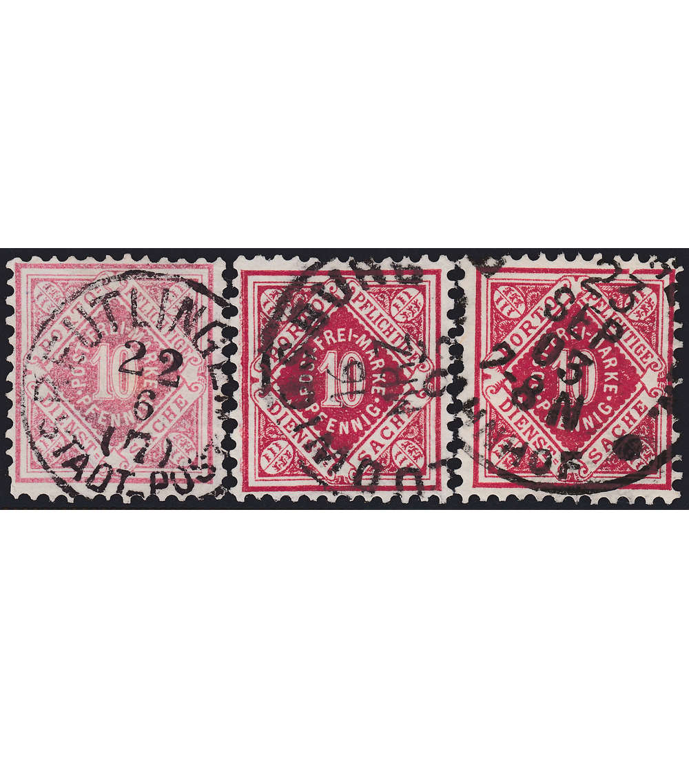 Wrttemberg Nr. 102 a+b+c gestempelt
