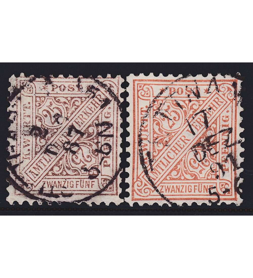 Wrttemberg Nr. 205 a+b gestempelt