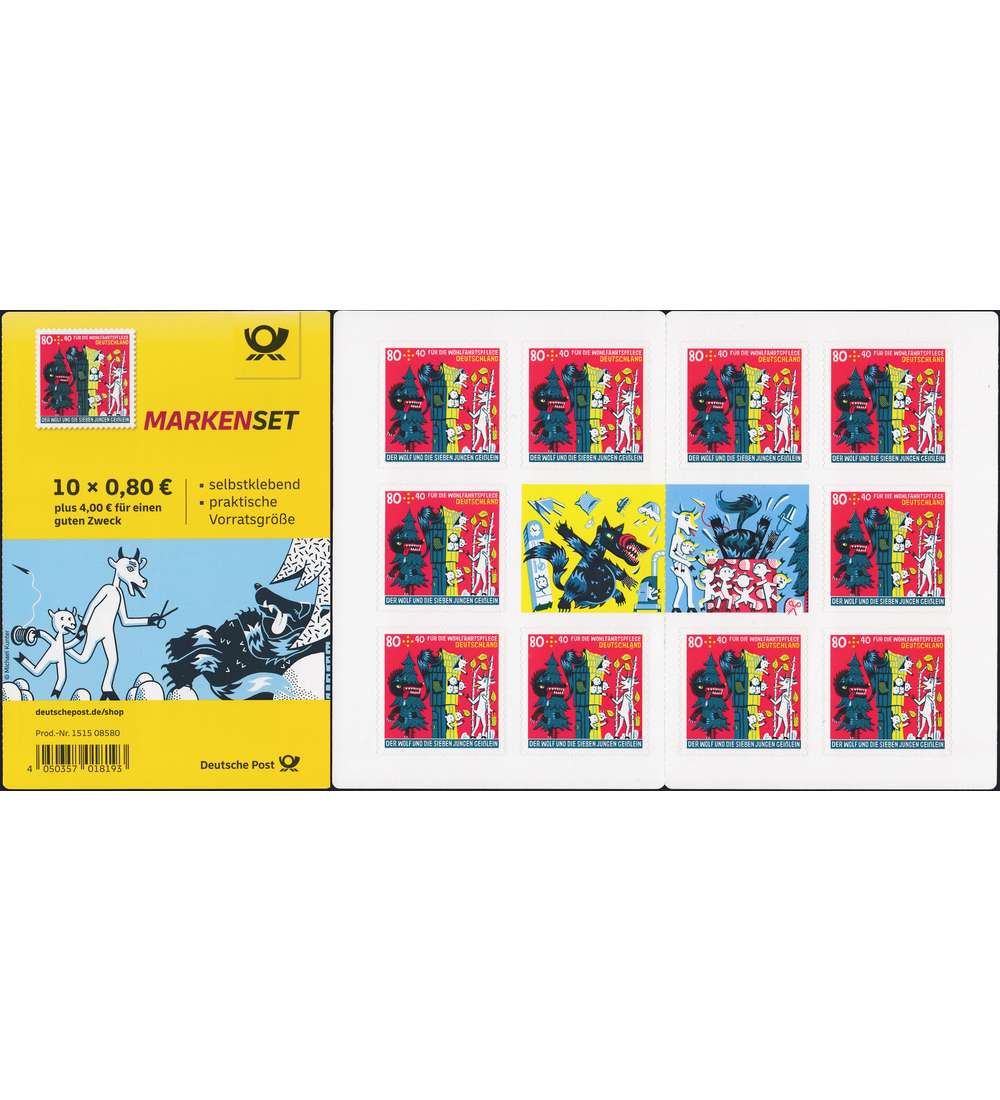 BRD Markenheft Nr. 118 Der Wolf und die 7 Geilein selbtklebend 2020