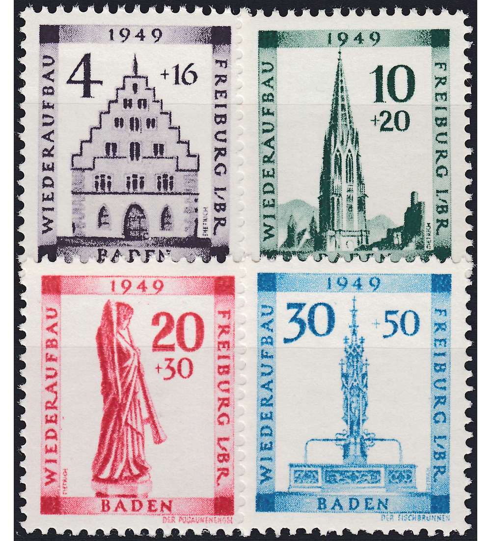 Frz. Zone Baden Nr. 38-41 A Freiburg 1949 postfrisch