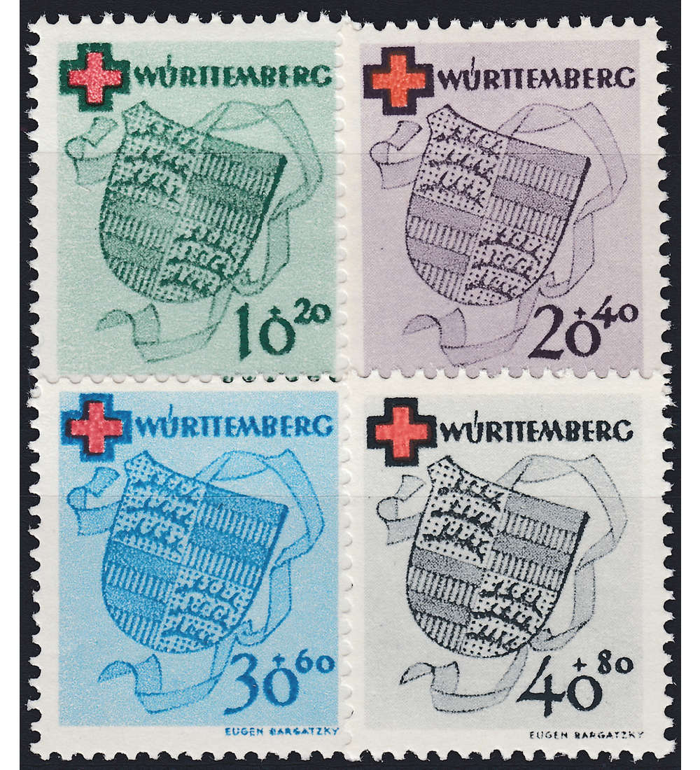 Frz. Zone W�rttemberg postfrisch Nr. 40-43 A gepr�ft u signiert