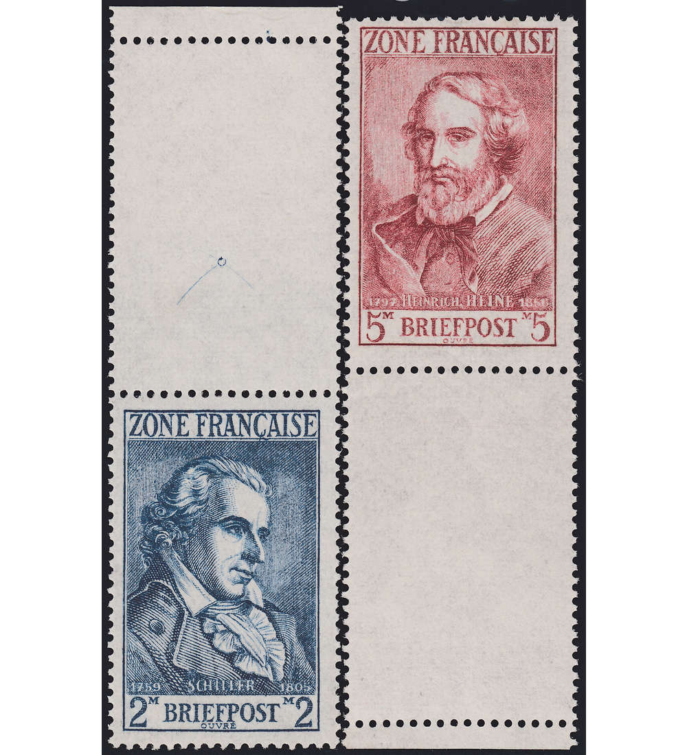 Frz. Zone Nr. 12-13 postfrisch ** postfrisch mit Leerfeld