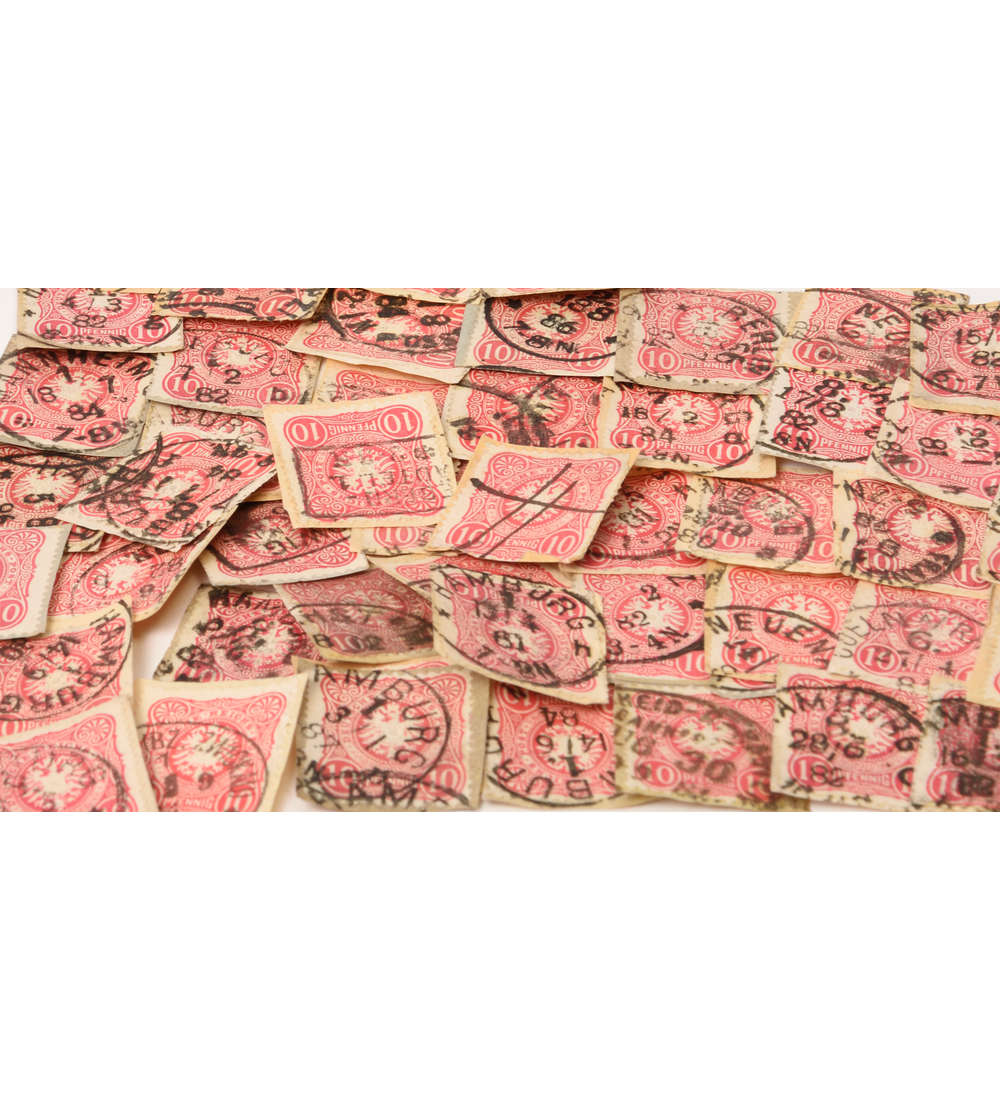 Deutsches Reich Stempel 10 Pfg.-Ausgabe 50 Briefabschnitte