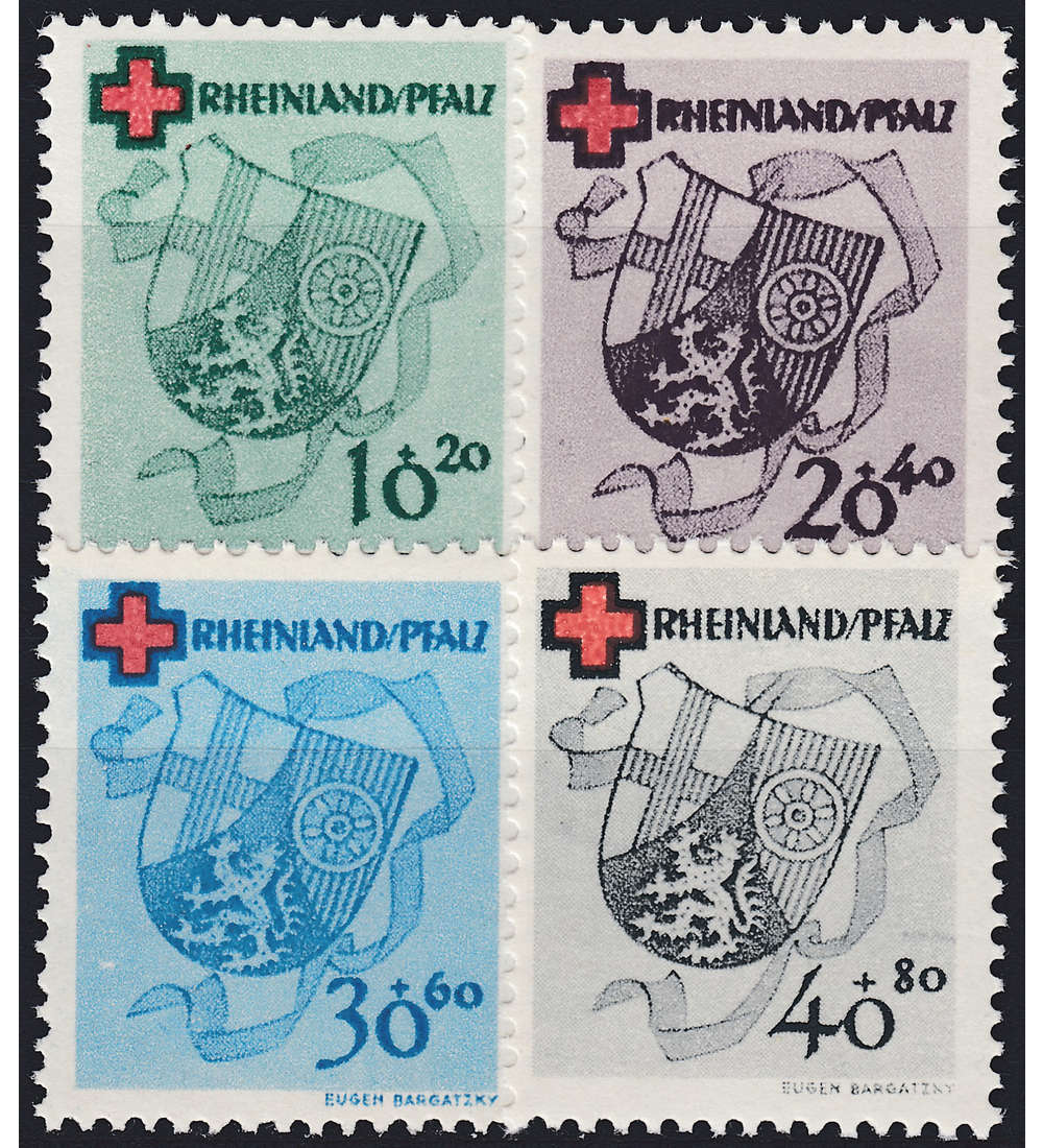 Frz. Zone Rheinland Pfalz Nr. 42-45 A postfrisch ** gepr�ft und signiert