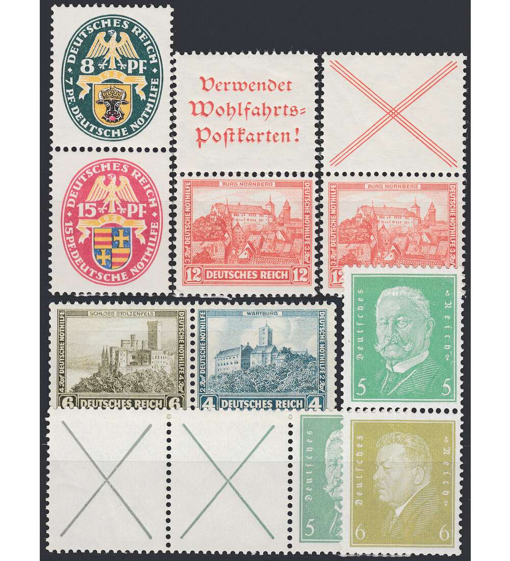 Deutsches Reich 6 ver. postfrische Zusammendrucke