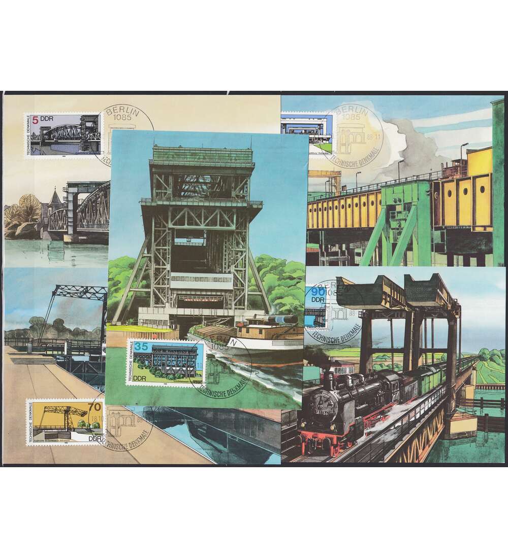 DDR Maximumkarten Nr. 3203-3207 auf 5 Karten