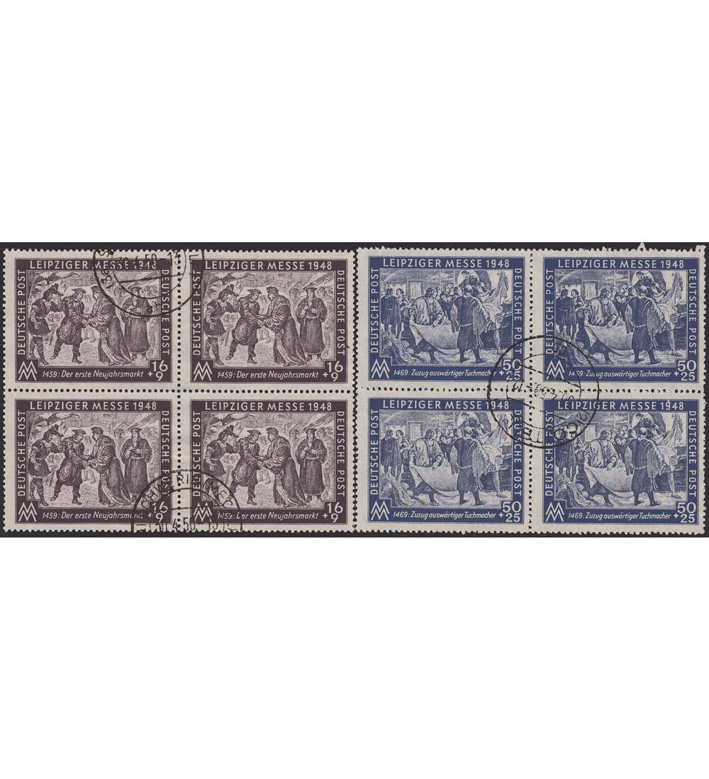 SBZ Nr. 198-199 gestempelt im Viererblock