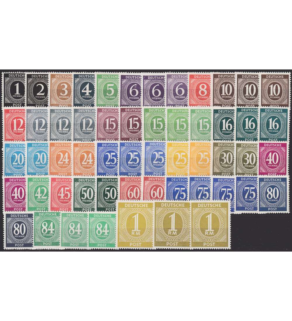 Gemeinschaftsaus.-Farbnuancen Kontrollratsausgabe 1946