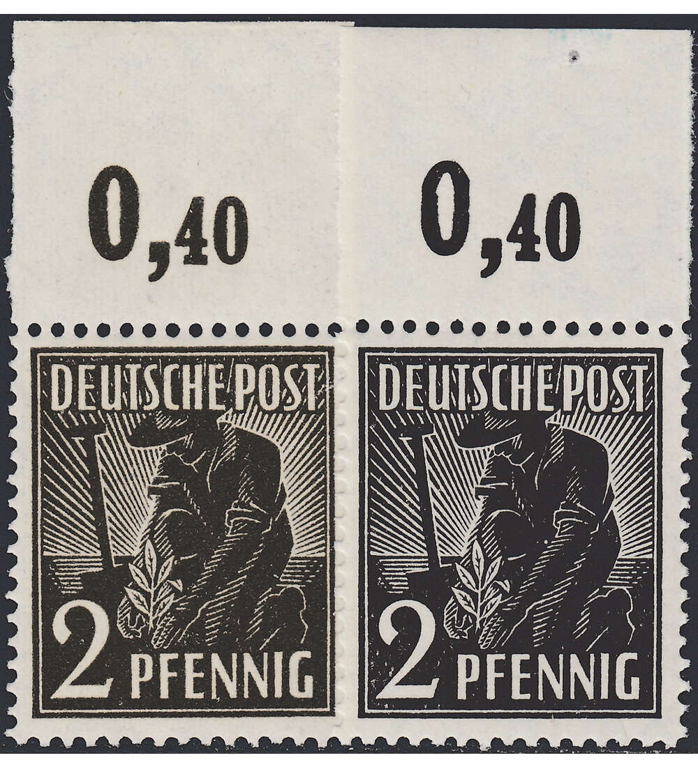 Alliierte Besetzung - Oberrand Nr. 943 a + b POR nicht durchgez�hnt postfrisch