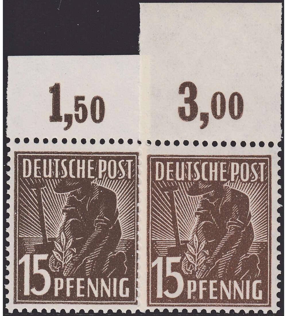 Alliierte Besetzung - Oberrand Nr. 948 a + b POR nicht durchgez�hnt postfrisch