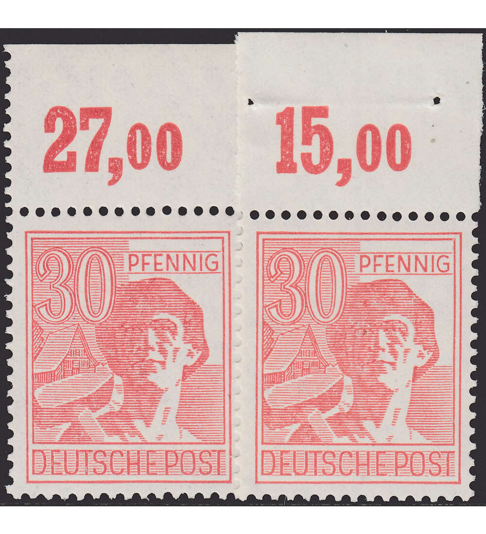 Alliierte Besetzung - Oberrand Nr. 953 POR durchgez�hnt und nicht durchgez�hnt postfrisch