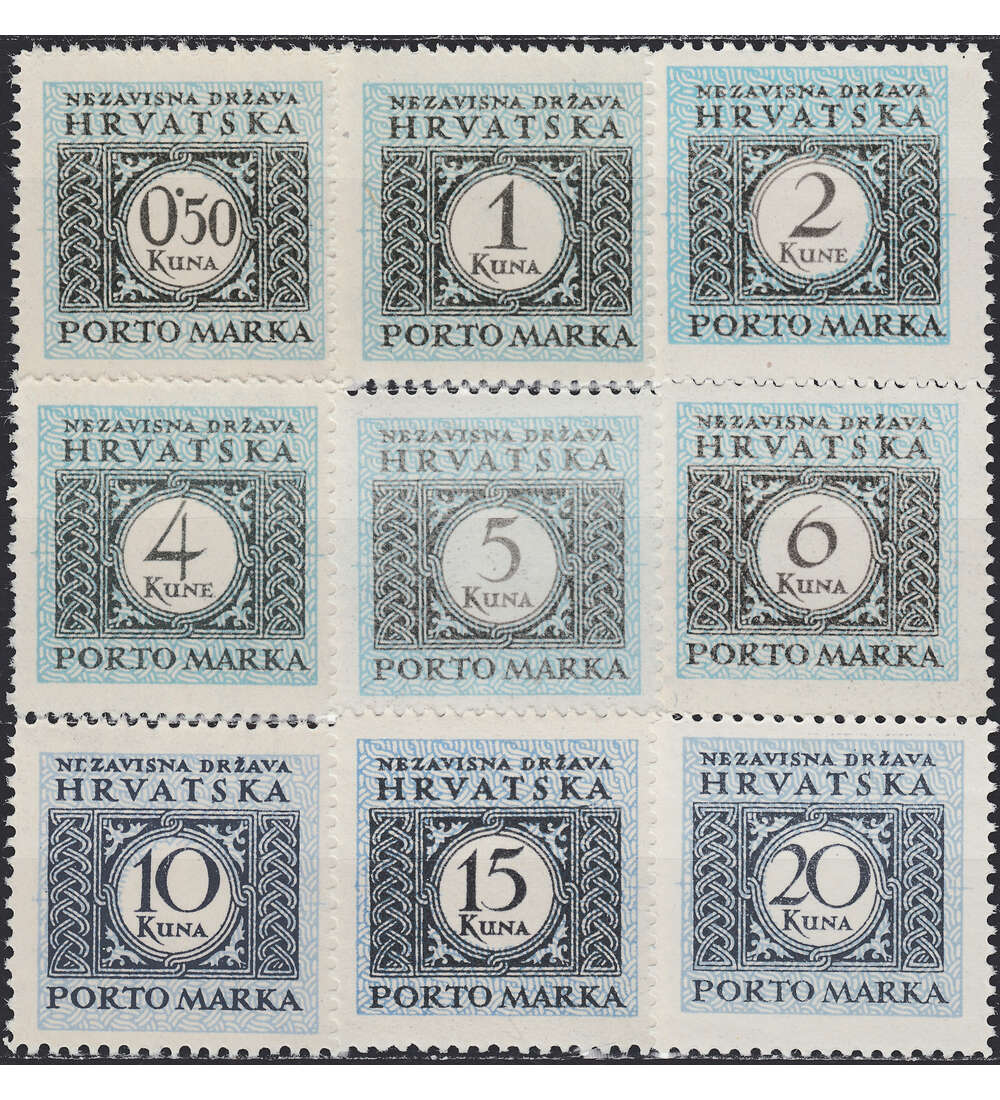 Kroatien - Portomarken Nr. P 17 - P 25 postfrisch **