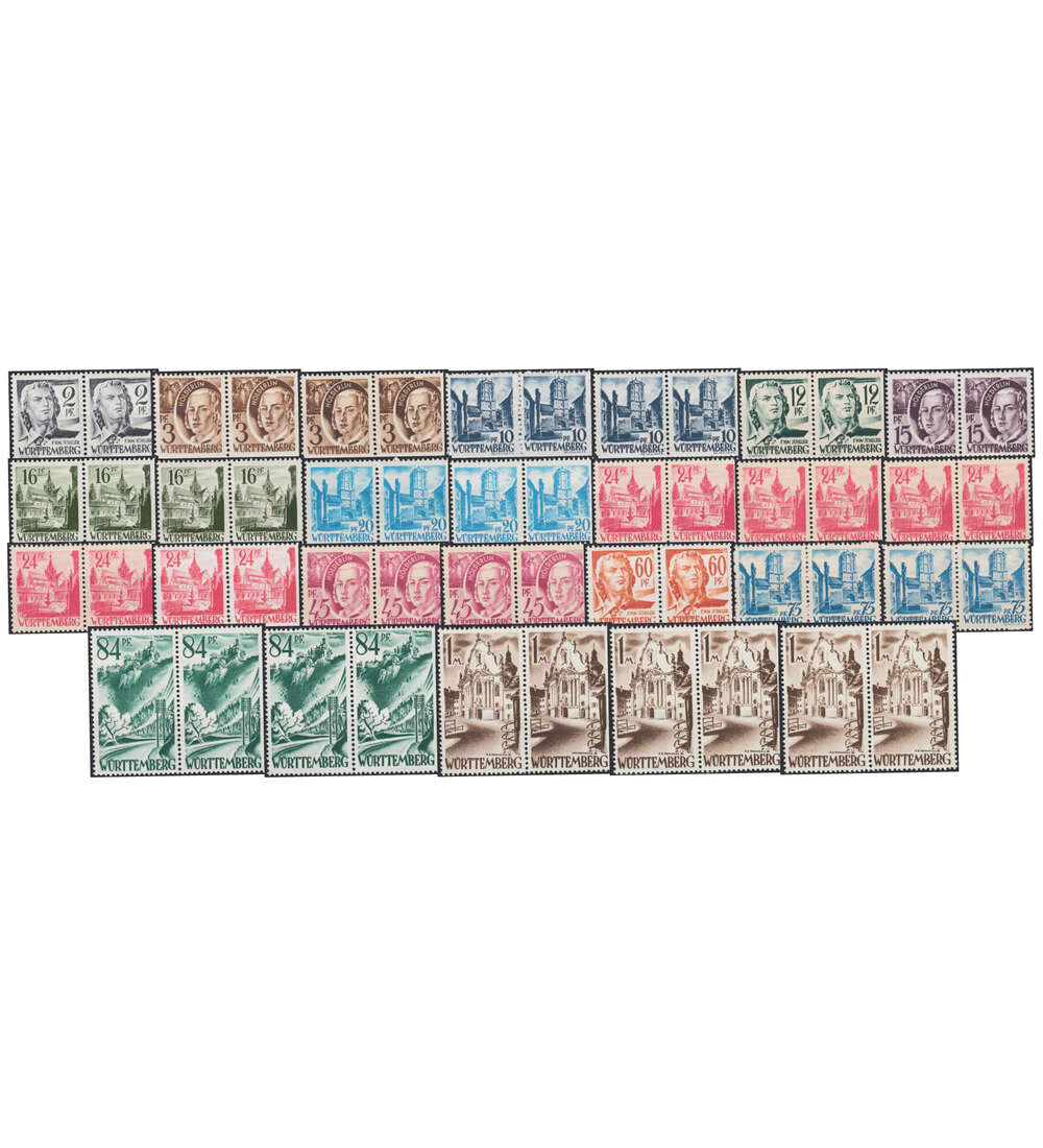 W�rttemberg - Typenpaare postfrisch **