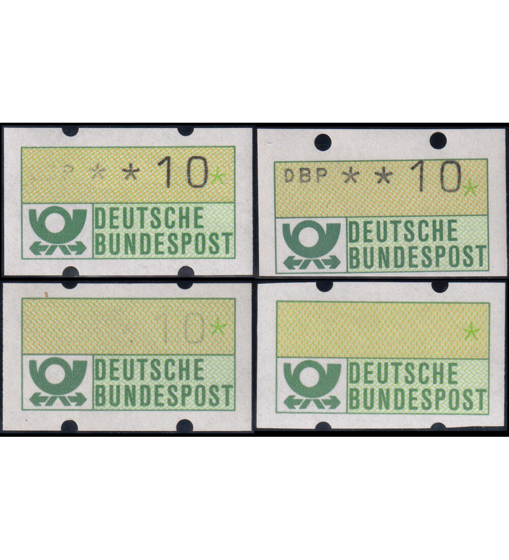 BRD ATM - Abarten Zusammenstellung von 4 postfrischen ATM-Abarten