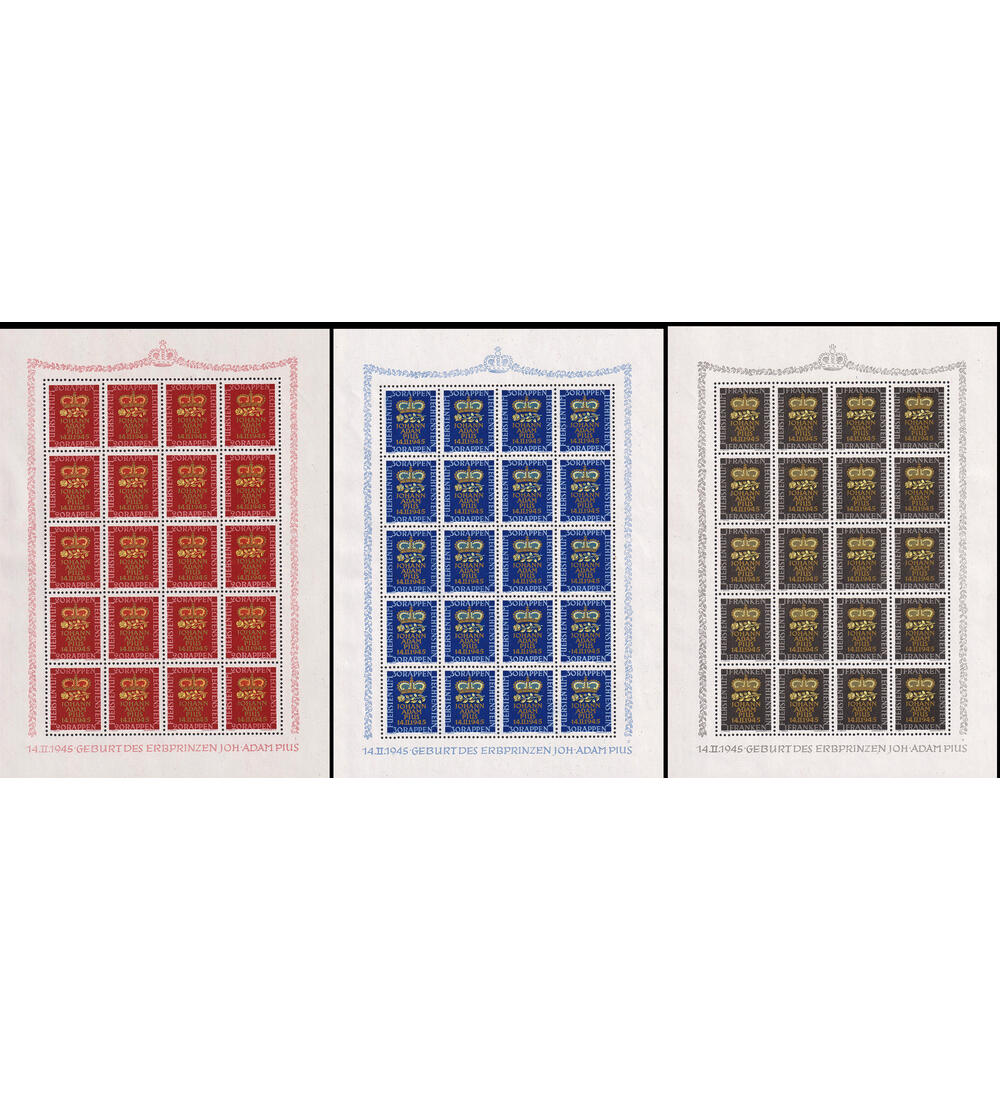 Liechtenstein - Kleinbogen Nr. 240-242 postfrisch Geburt Erbprinz Hans-Adam 1945