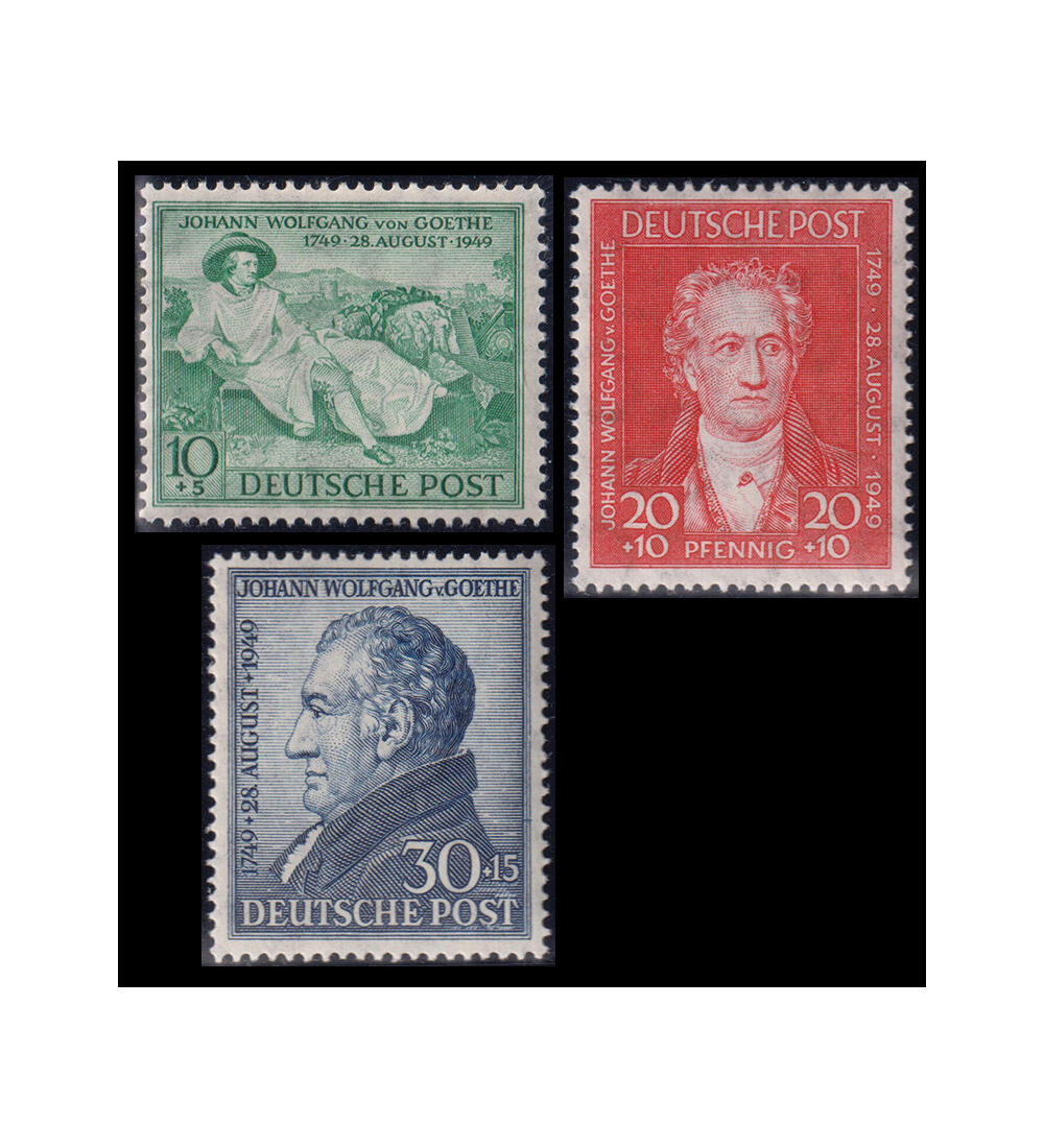 Deutschland 1945-49 Kollektion �ber 170 postfrische Werte mit Nr. 108-110 Goethe 1949