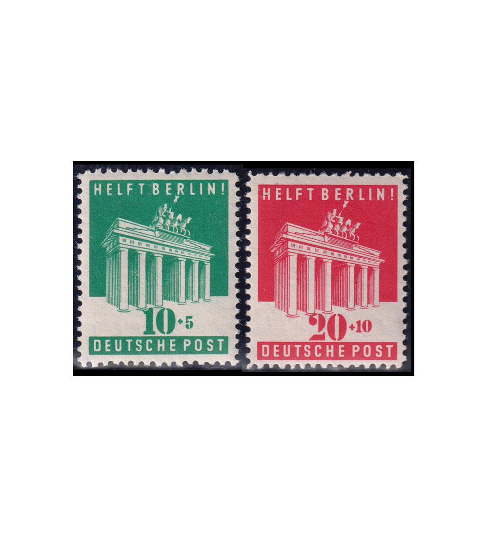 Deutschland 1945-1949 postfr. mit BiZone Nr. 101-102 Brandenburger Tor
