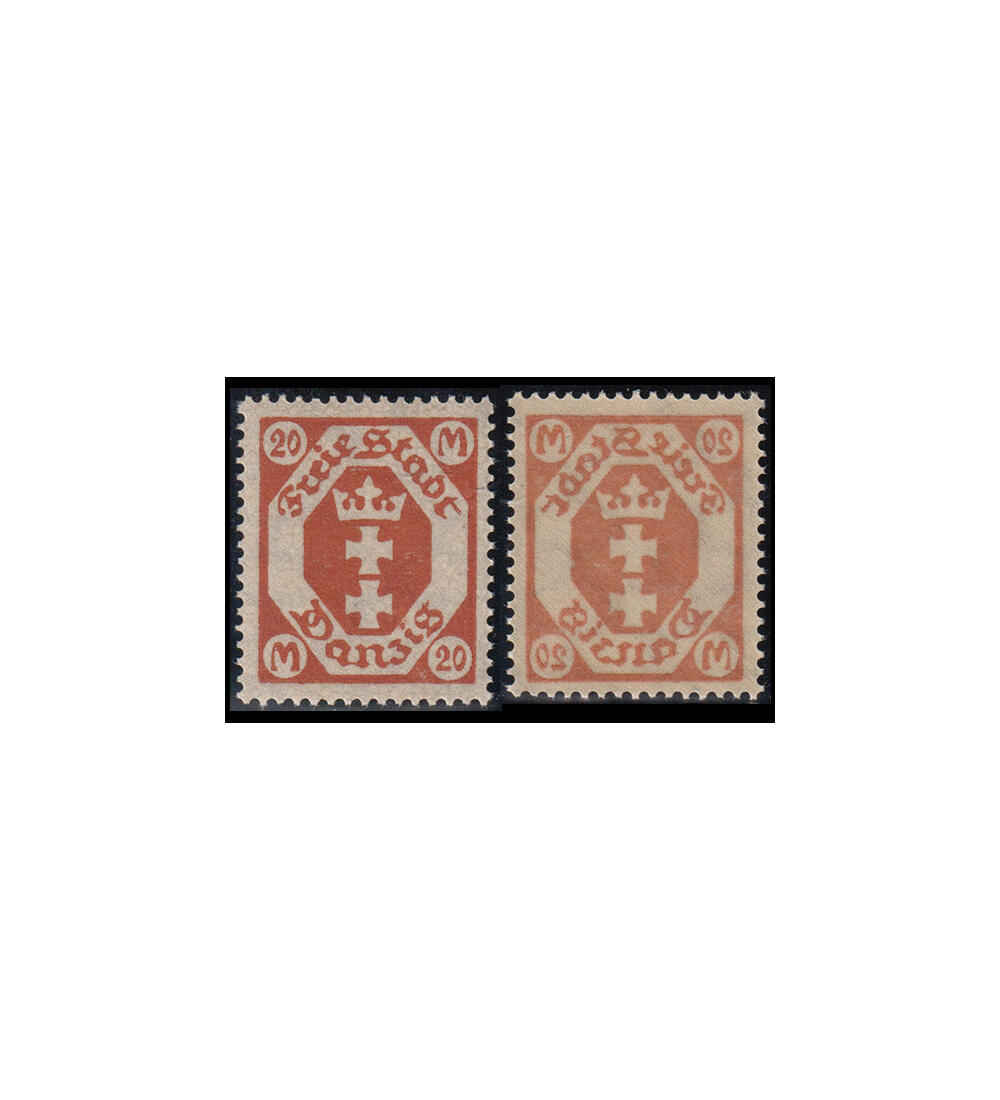 Danzig - Abart Nr. 126 postfrisch Abklatsch auf Gummierung