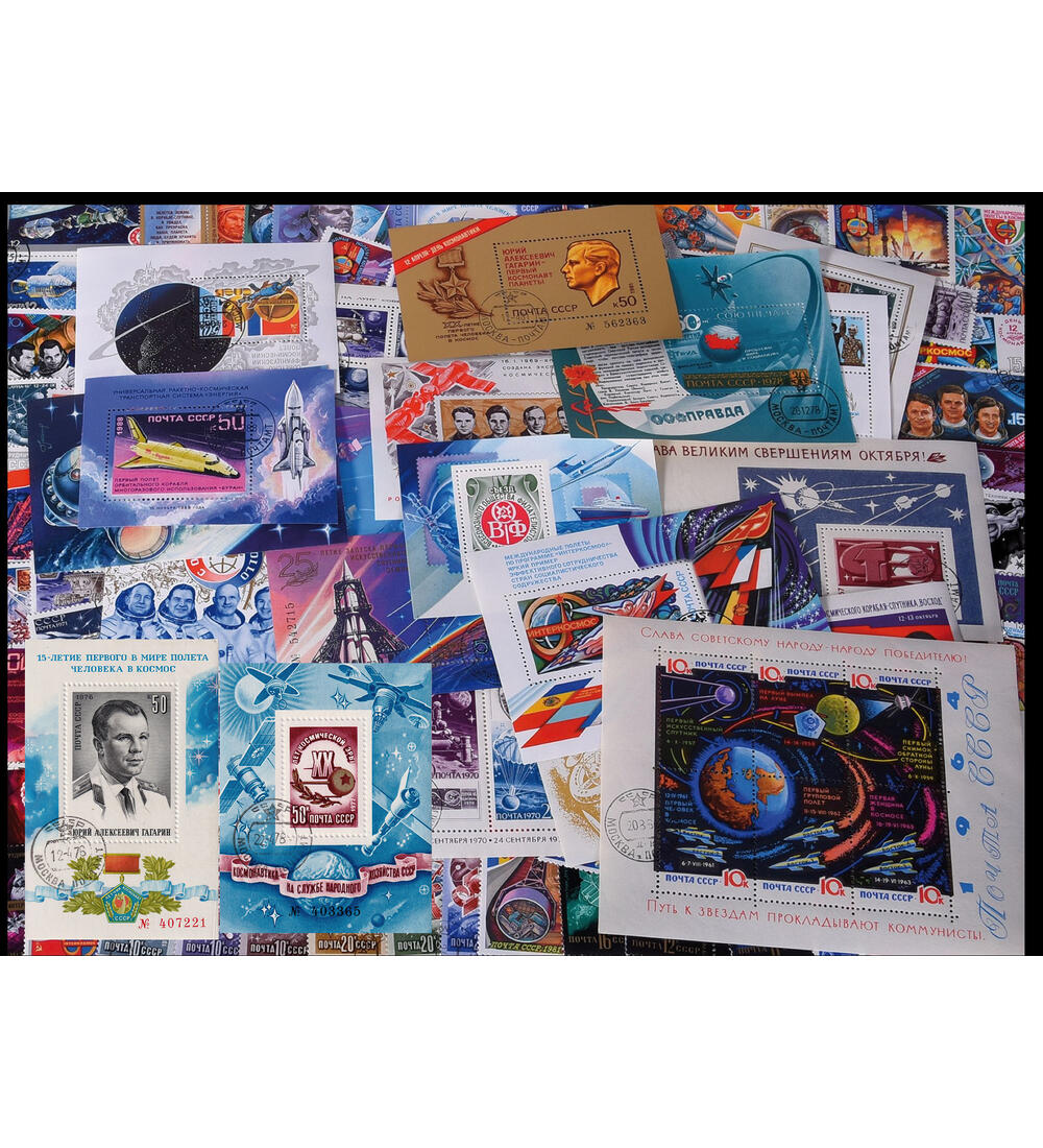 Sowjetunion Raumfahrt gestempelte Kollektion mit 75 Marken u. 22 Block-Ausgaben