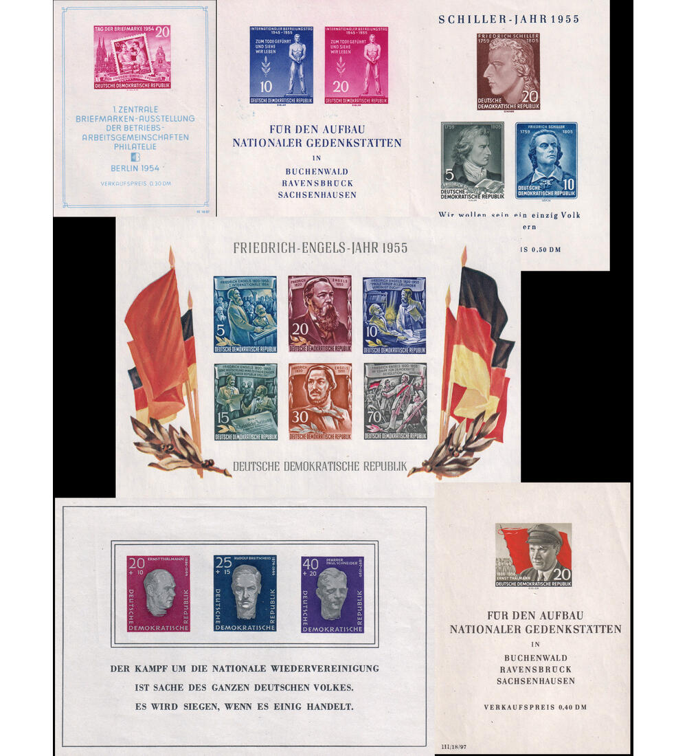 DDR Blockausgaben postfrisch Block 10 Briefmarkenausst. bis Block 15 Buchenwald