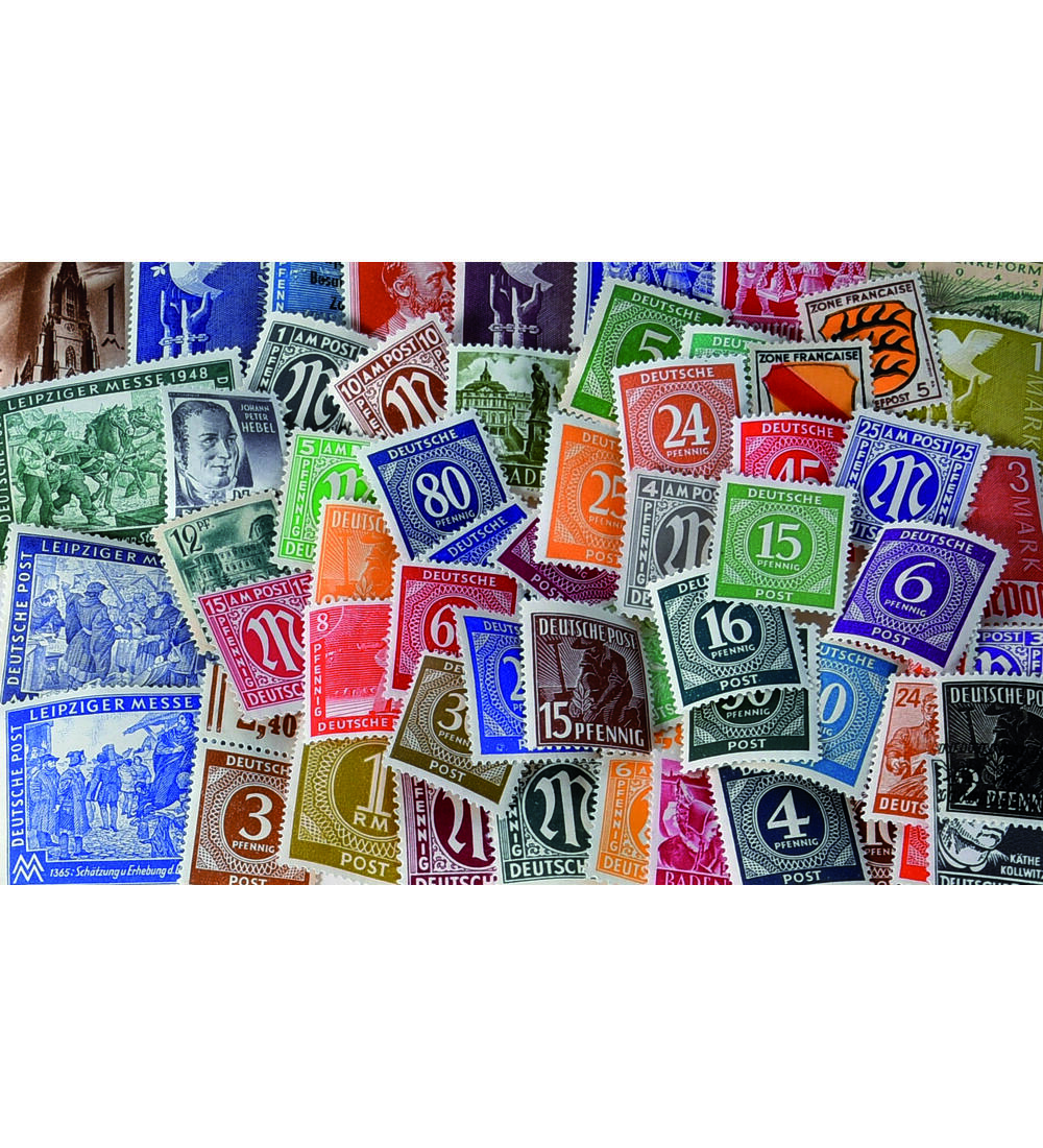 Deutschland Kollektion 1945-1949 von 100 verschiedenen Werten mit Nr. 108-110 Goethe 1949