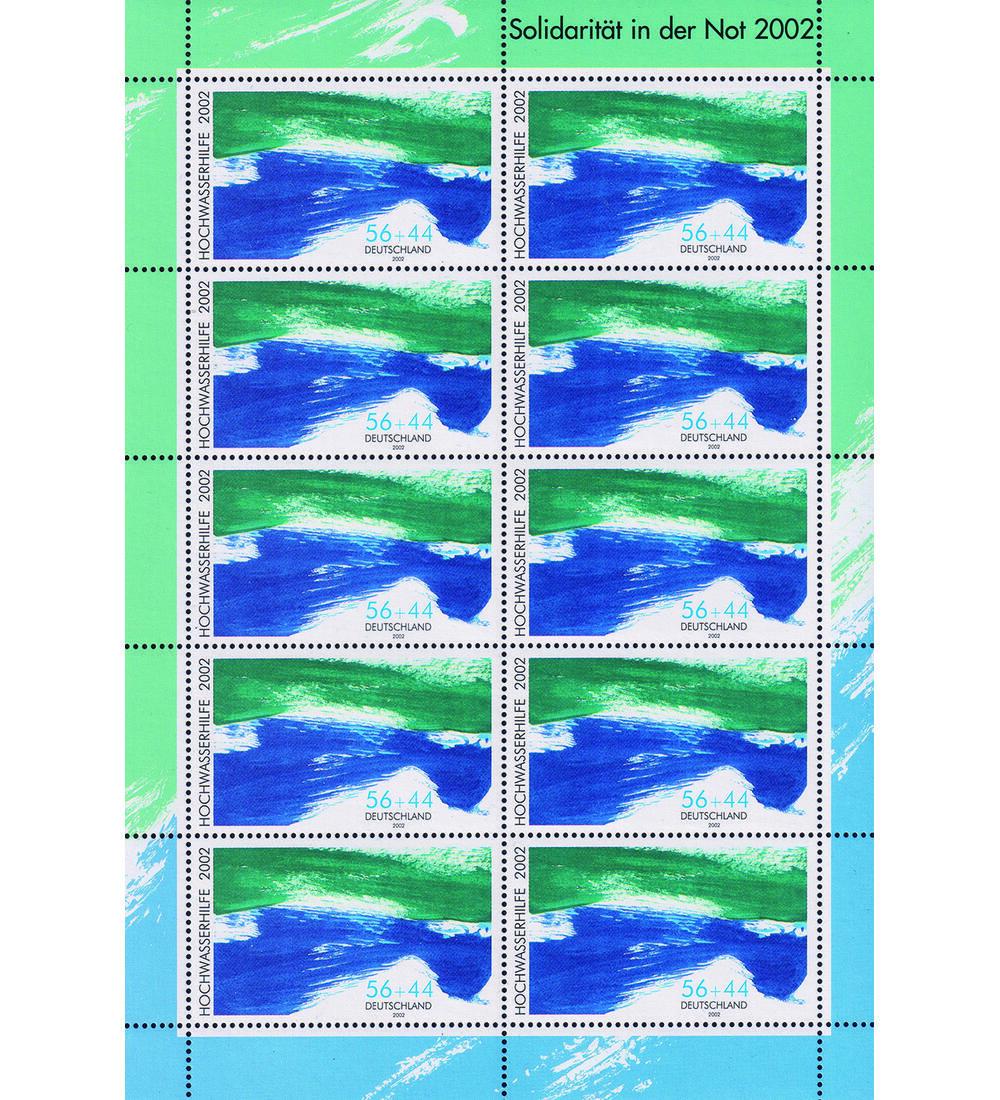 BRD Nr. 2278 A I postfrisch 10er- Kleinbogen Hochwassergesch�digte 2002
