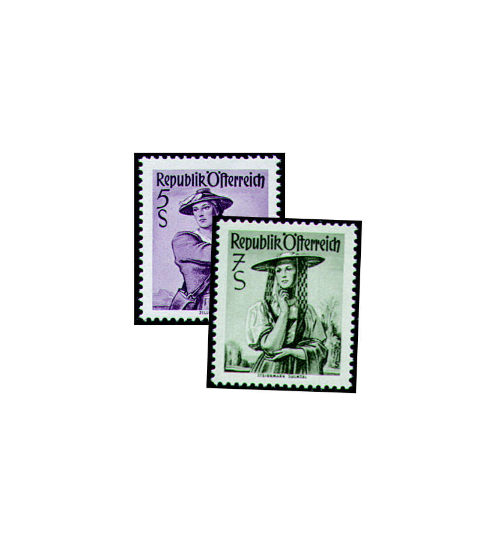 sterreich Nr. 925z+980z postfrisch ** 5+7 Schilling Trachten