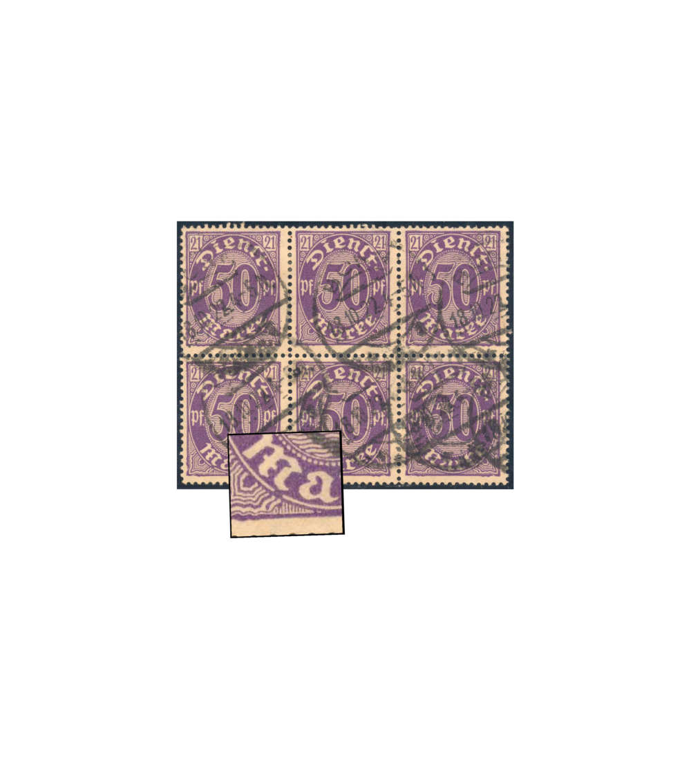 Deutsches Reich Dienstmarke Nr. 21 I gestempelt Plattenfehler