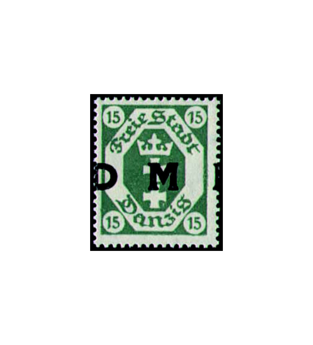 Danzig Dienstmarke Nr. 3 postfrisch Verschobener Aufdruck