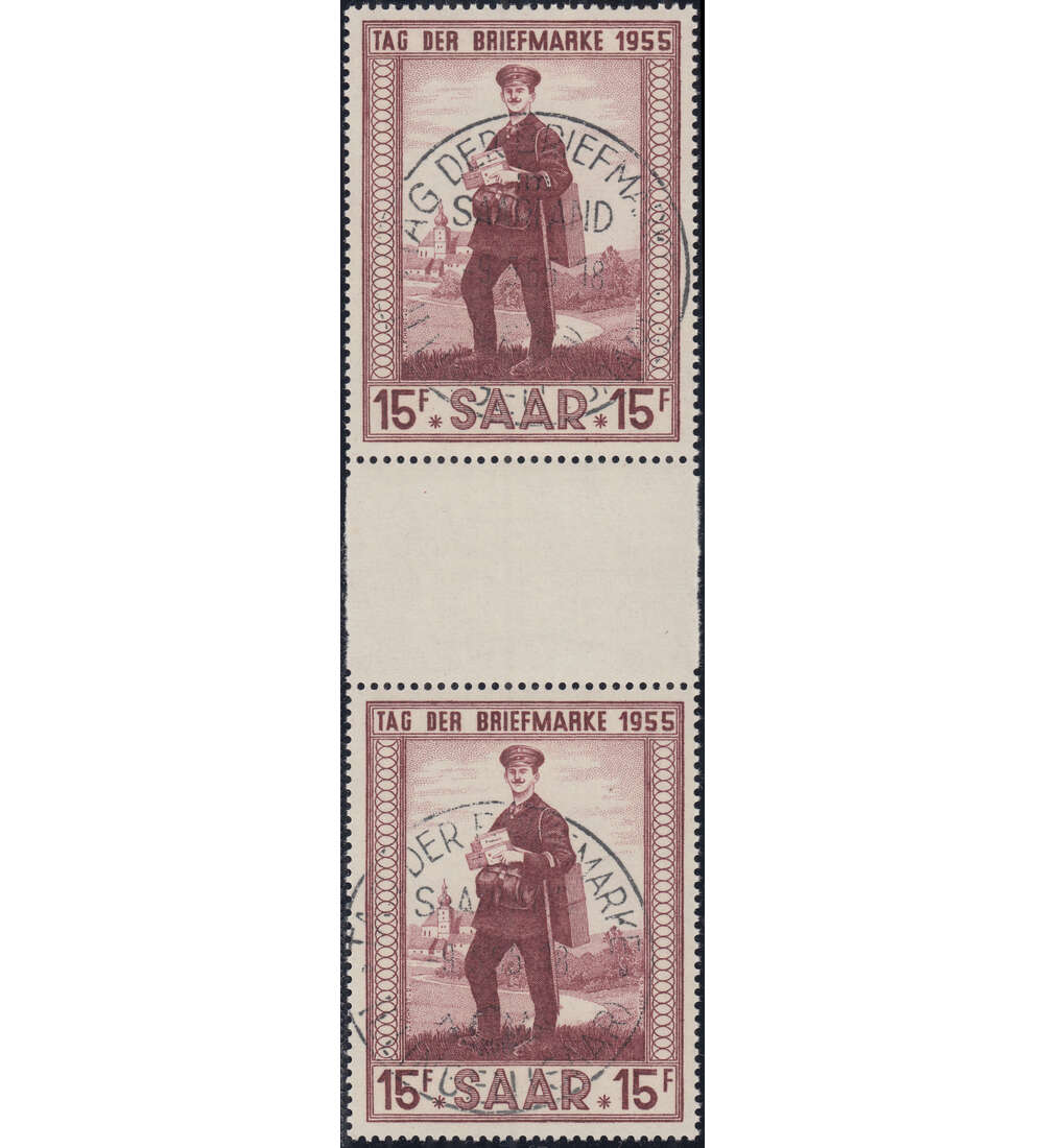 Saar Nr. 361 ZS gestempelt Zwischenstegpaar