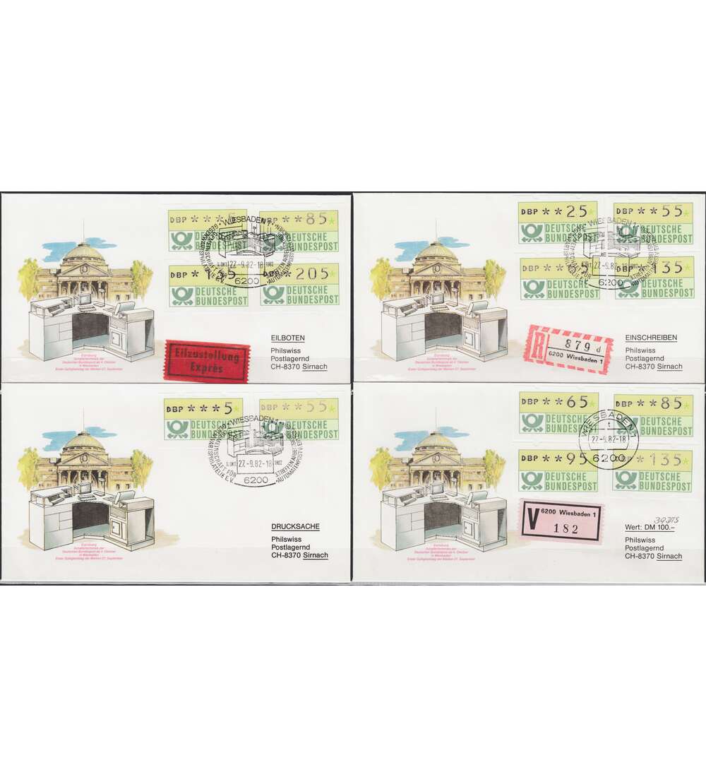 BRD Bund  ATM 4 Briefe - Krumme Werte