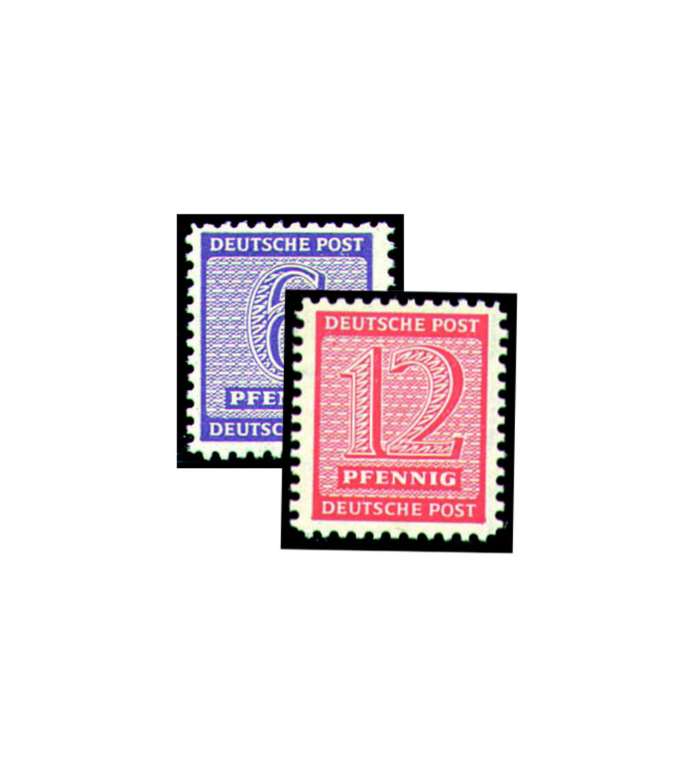 SBZ postfrisch ** mit Nr. 121X und 123X