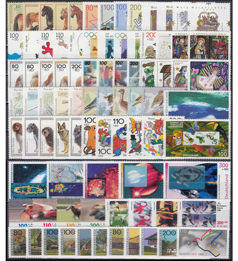 BRD Bund  Zuschlagsmarken 1995-1999 postfrisch ** komplett