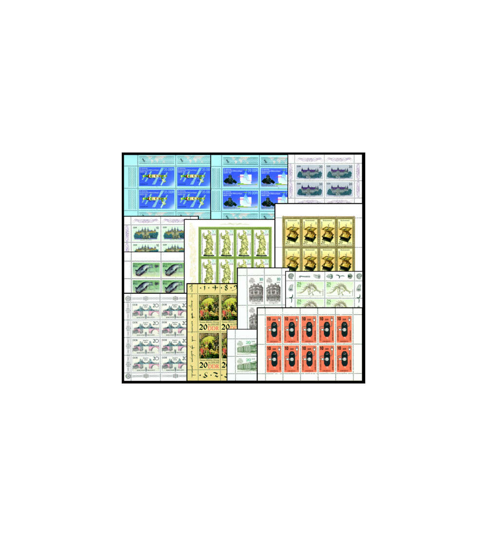 DDR 13 verschiedene Kleinbogen postfrisch
