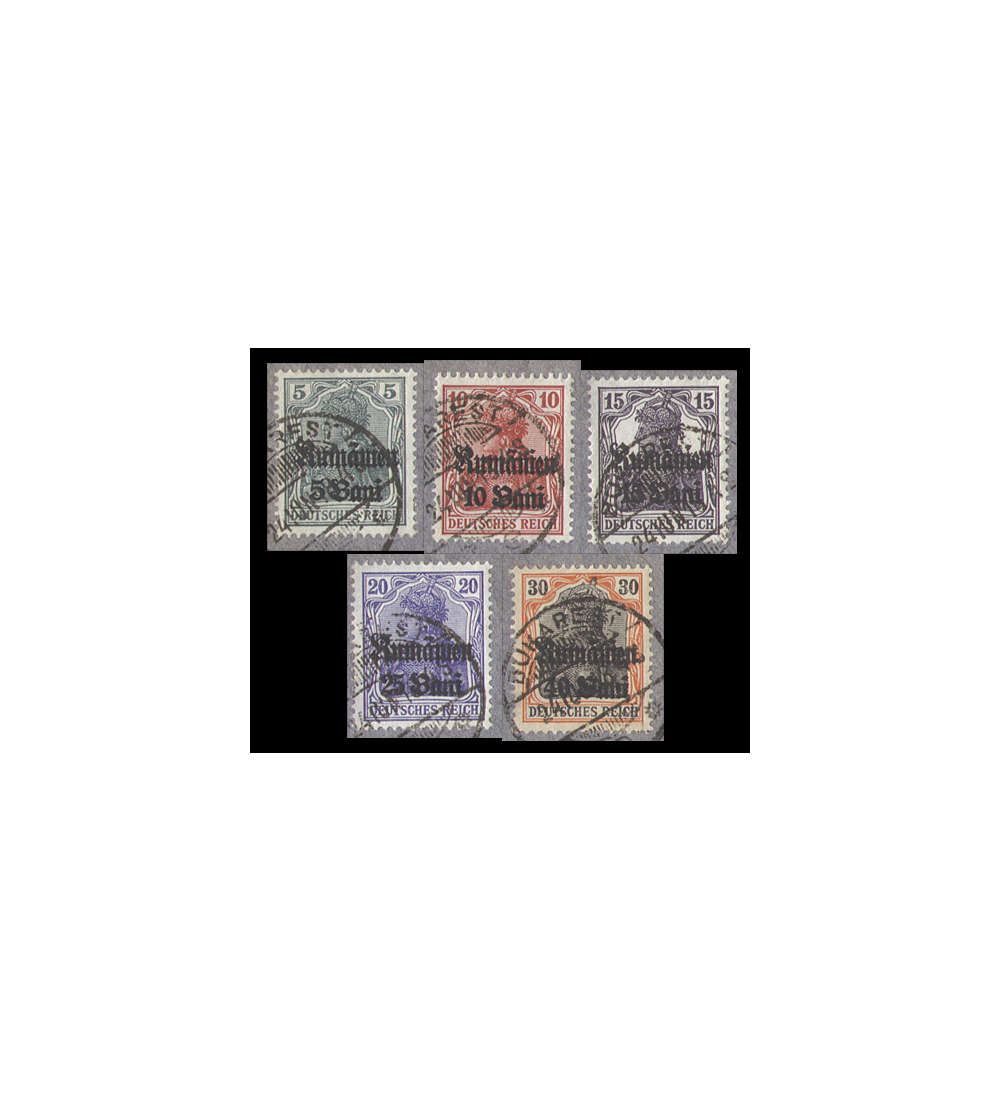Deutsche Besetzung Rum�nien Nr. 8-12 auf Briefst�ck mit Nr. 9b