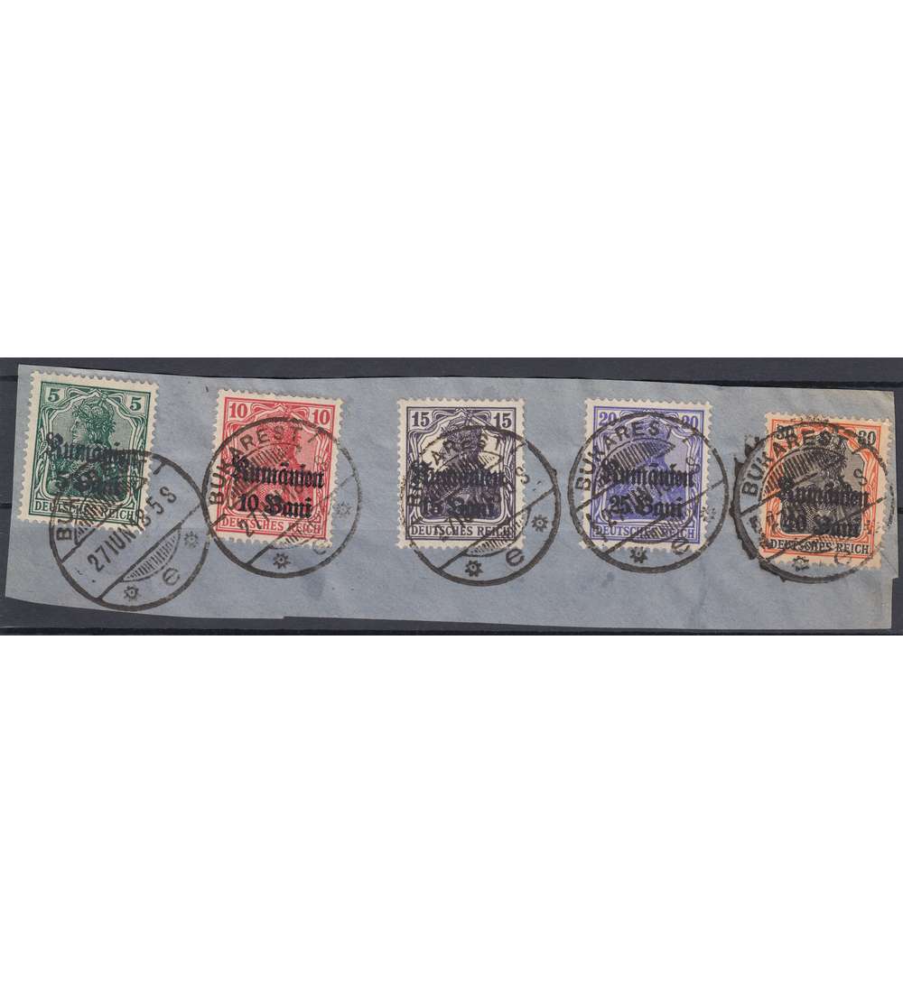 Deutsche  Besetzung Rumnien Nr. 8-12 auf Briefstck mit Nr. 8b und 9b