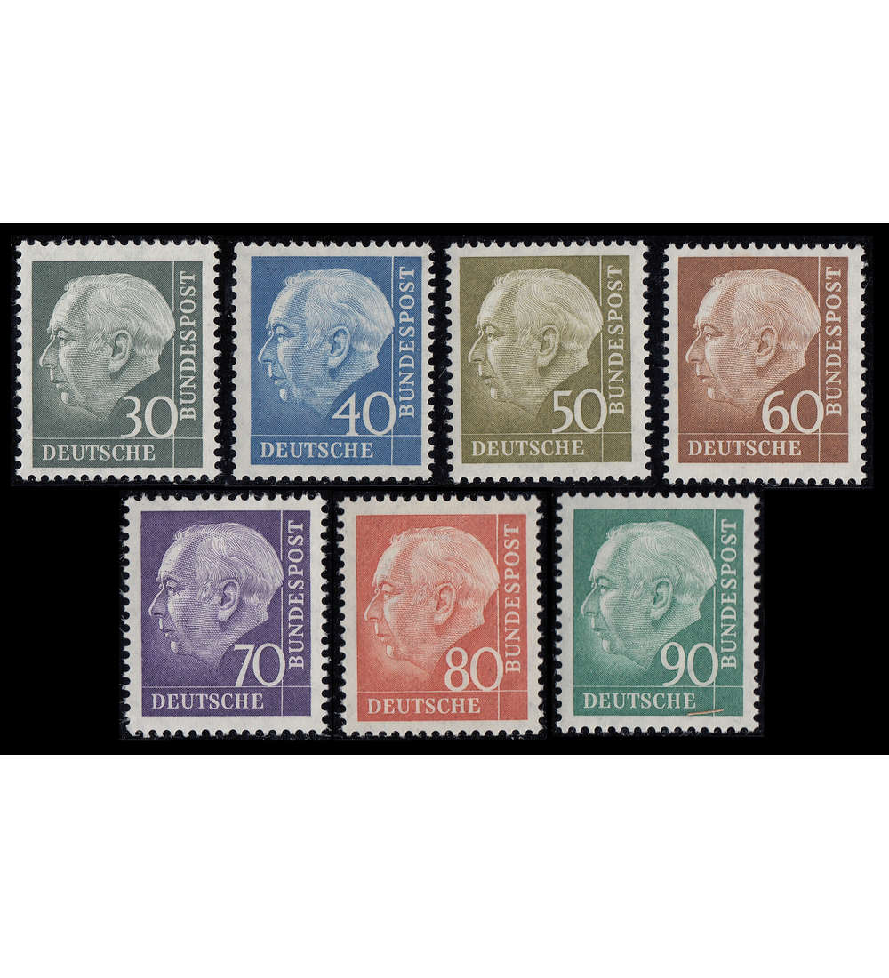 BRD Bund Nr. 259-265v postfrisch ** Heuss geriffelte Gummierung